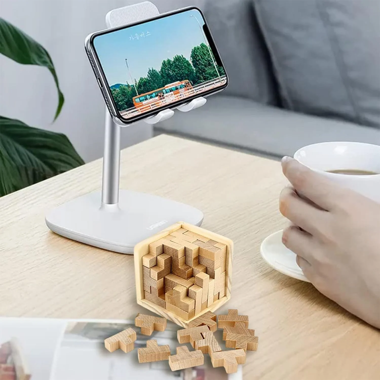 پازل فکری چوبی سه بعدی Joyzzz، پازل مکعبی تفریحی آموزشی، جعبه پازل استریوسکوپی سه بعدی، مکعب چوبی پازل برای کودکان 8-12 سال و بزرگسالان، اسباب بازی های رومیزی لذت بخش، بازی های چالش برانگیز تقویت کننده مغز بزرگسالان