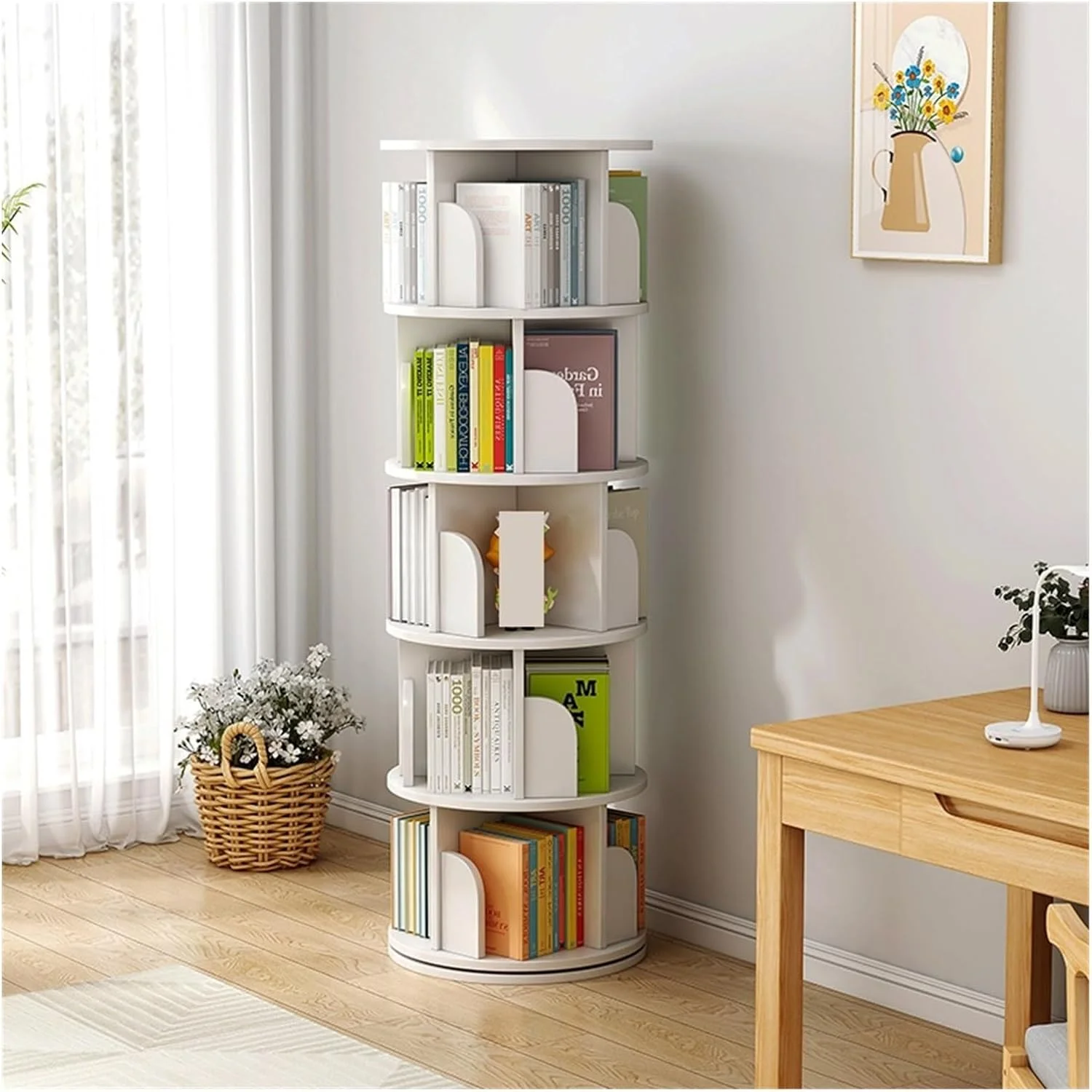 قفسه کتاب چرخشی، قفسه های زمینی، مناسب اتاق نشیمن، اتاق خواب، برای نگهداری کتاب قفسه کتاب چرخشی، قفسه های زمینی، مناسب اتاق نشیمن، اتاق خواب، برای نگهداری کتاب