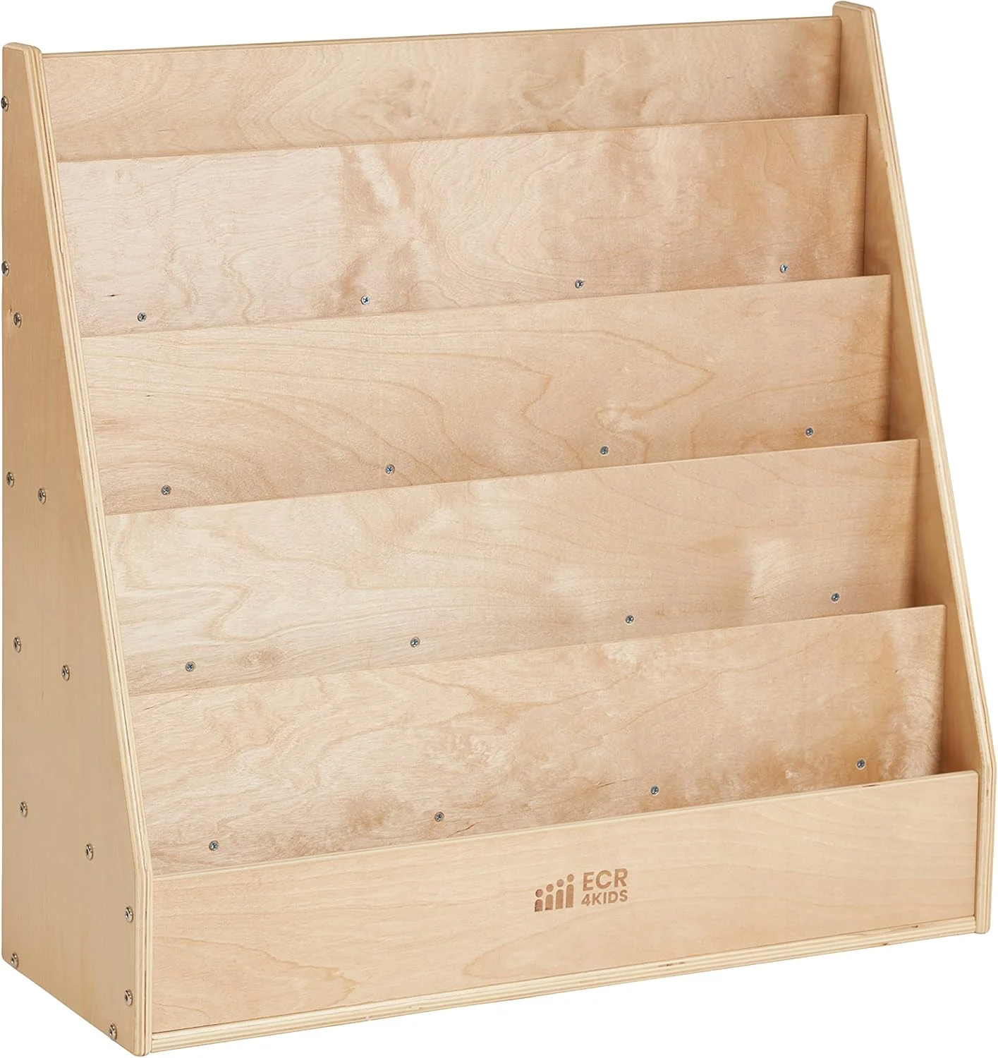 استند نمایش کتاب ساده ECR4Kids از جنس چوب درخت توس، قفسه کتاب چوبی برای کودکان، 5 طبقه، رنگ طبیعی استند نمایش کتاب ساده ECR4Kids از جنس چوب درخت توس، قفسه کتاب چوبی برای کودکان، 5 طبقه، رنگ طبیعی
