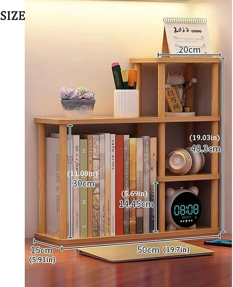 قفسه کتاب چند لایه رومیزی Dreamhousey، قفسه دیواری چوبی با ظرفیت بزرگ روی میز، قفسه سازماندهی آسان دانشجویی، قفسه ذخیره سازی اداری (رنگ چوب)، 001dsgsdg قفسه کتاب چند لایه رومیزی Dreamhousey، قفسه دیواری چوبی با ظرفیت بزرگ روی میز، قفسه سازماندهی آسان دانشجویی، قفسه ذخیره سازی اداری (رنگ چوب)، 001dsgsdg