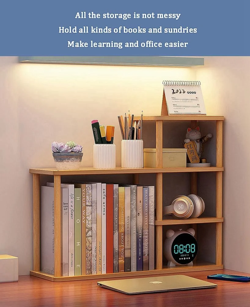 قفسه کتاب چند لایه رومیزی Dreamhousey، قفسه دیواری چوبی با ظرفیت بزرگ روی میز، قفسه سازماندهی آسان دانشجویی، قفسه ذخیره سازی اداری (رنگ چوب)، 001dsgsdg قفسه کتاب چند لایه رومیزی Dreamhousey، قفسه دیواری چوبی با ظرفیت بزرگ روی میز، قفسه سازماندهی آسان دانشجویی، قفسه ذخیره سازی اداری (رنگ چوب)، 001dsgsdg