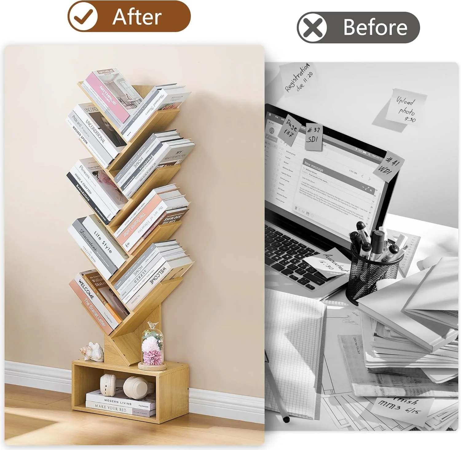 کتابخانه درختی 10 طبقه، قفسه کتاب چوبی کوچک با کابینت ذخیره سازی، کتابخانه باریک و بلند مدرن برای سی دی/فیلم/کتاب، قفسه های سازمان دهنده کتاب برای دفتر خانه، اتاق نشیمن، اتاق خواب (قهوه ای) کتابخانه درختی 10 طبقه، قفسه کتاب چوبی کوچک با کابینت ذخیره سازی، کتابخانه باریک و بلند مدرن برای سی دی/فیلم/کتاب، قفسه های سازمان دهنده کتاب برای دفتر خانه، اتاق نشیمن، اتاق خواب (قهوه ای)