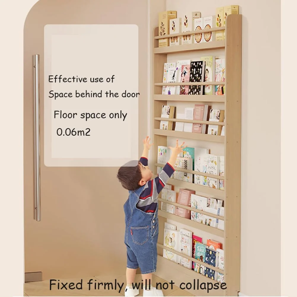 قفسه کتاب باریک کنار درب، قفسه دیواری، قفسه نمایش کتاب، قفسه باریک 10 سانتی متری پشت درب برای کتاب، قفسه ذخیره سازی در اتاق خواب، اتاق نشیمن و اتاق کودک