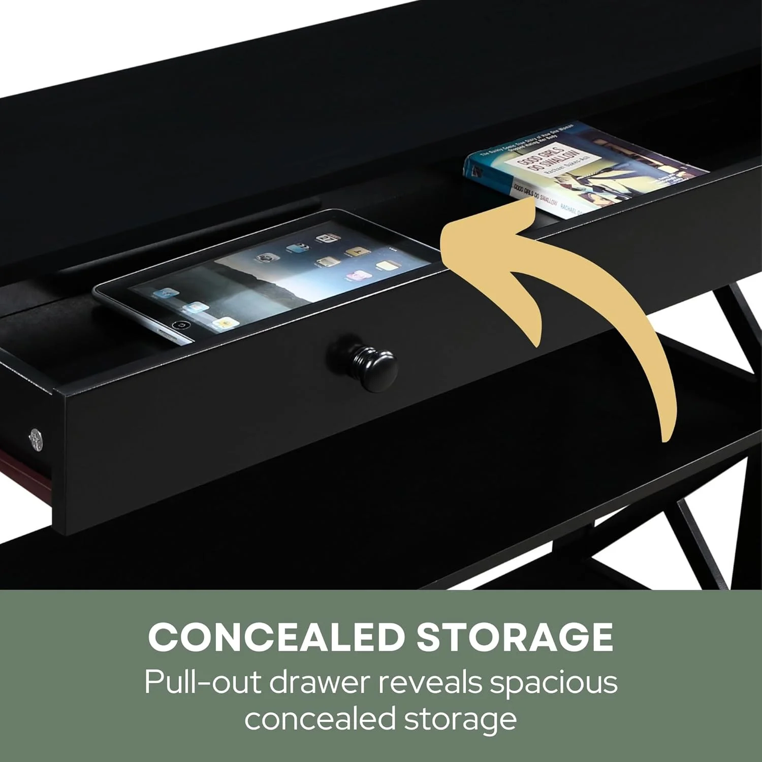 میز کنسول تک کشو آکسفورد، مشکی میز کنسول تک کشو آکسفورد، مشکی