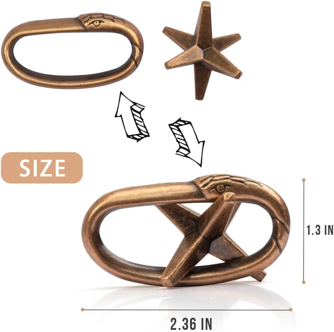 مجموعه پازل فکری فلزی 4 عددی - بازی های فکری سه بعدی برای بزرگسالان و نوجوانان، چالش منطق و هوش - هدیه آموزشی برای حل کنندگان مسئله