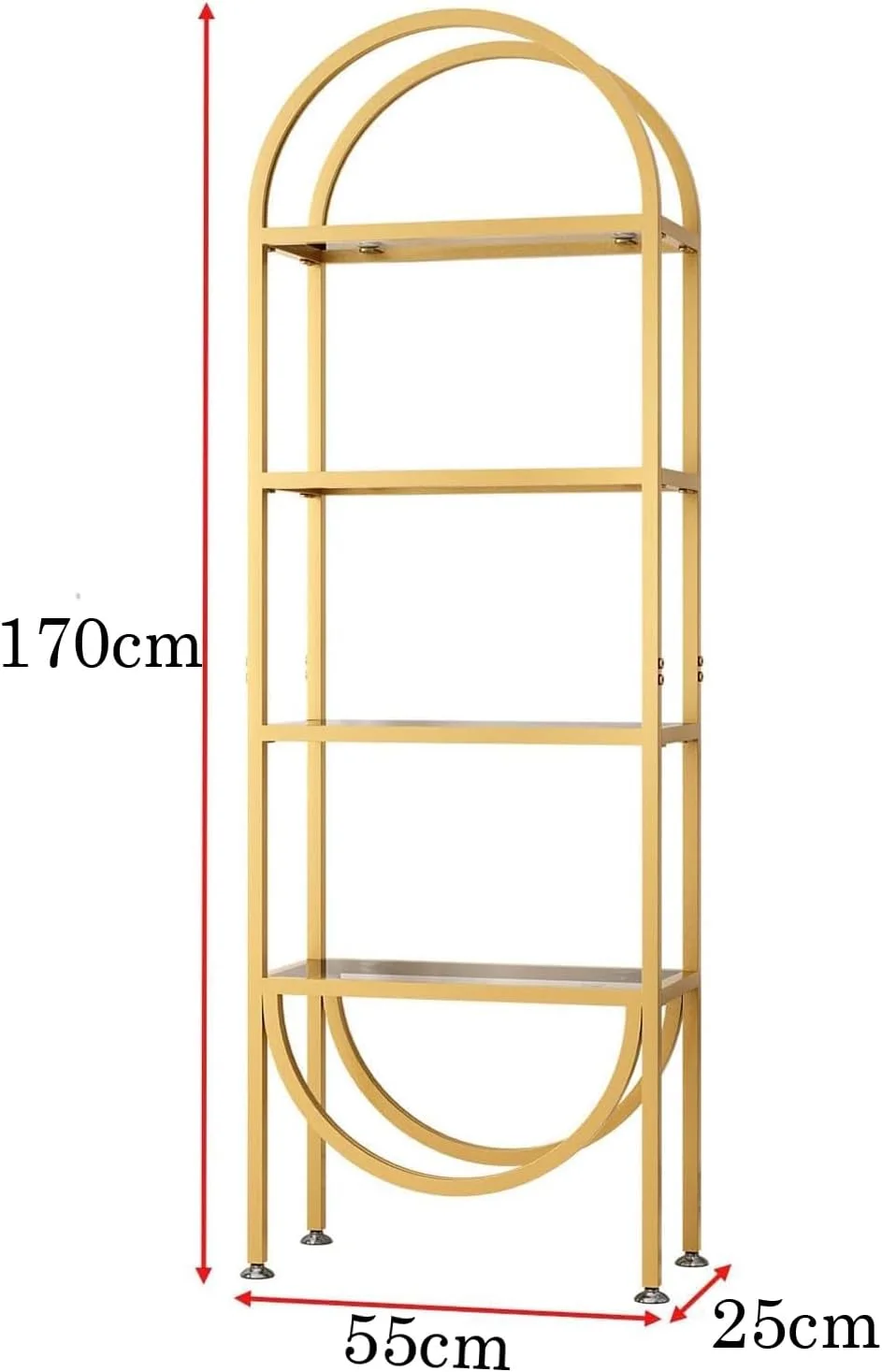 قفسه کتاب فلزی مدرن LINGWEI با طبقات شیشه ای شفاف - ارتفاع 170 سانتی متر، قفسه ذخیره سازی 4 طبقه - قفسه کتاب شیشه ای فلزی حمام قفسه کتاب فلزی مدرن LINGWEI با طبقات شیشه ای شفاف - ارتفاع 170 سانتی متر، قفسه ذخیره سازی 4 طبقه - قفسه کتاب شیشه ای فلزی حمام