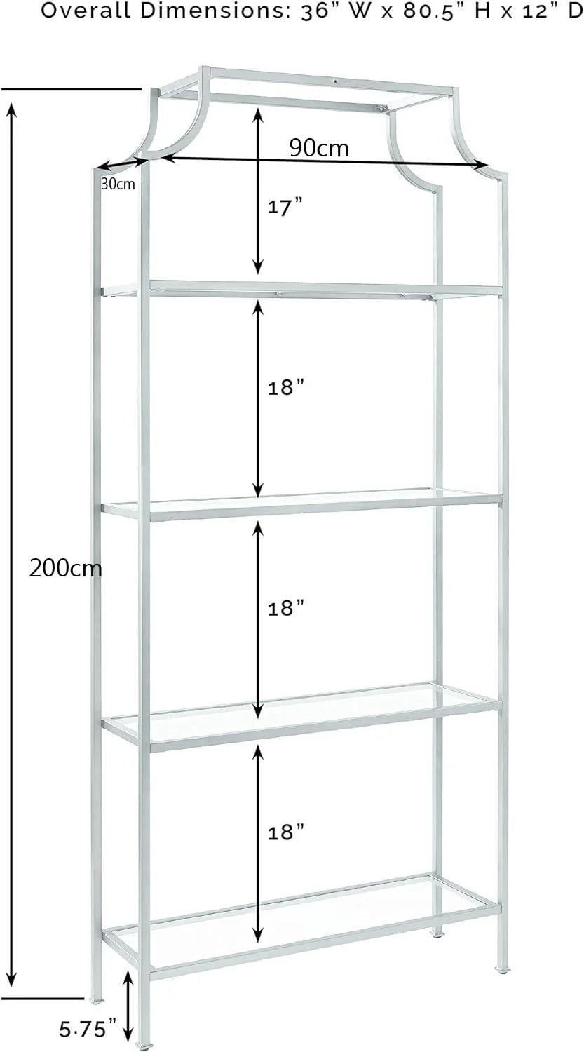 قفسه کتاب فلزی LINGWEI با طبقات شیشه ای، استند نمایش مدرن فلزی - قفسه کتاب اِتاژِر با روکش کروم 4 طبقه، 90 سانتی متر عرض در 200 سانتی متر ارتفاع در 30 سانتی متر عمق با طبقات شیشه ای (قفسه کتاب، طلایی) قفسه کتاب فلزی LINGWEI با طبقات شیشه ای، استند نمایش مدرن فلزی - قفسه کتاب اِتاژِر با روکش کروم 4 طبقه، 90 سانتی متر عرض در 200 سانتی متر ارتفاع در 30 سانتی متر عمق با طبقات شیشه ای (قفسه کتاب، طلایی)