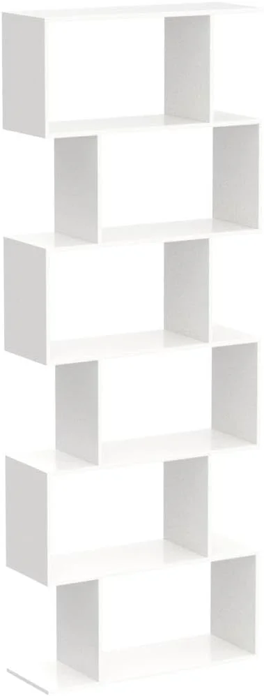 قفسه کتاب نردبانی 6 طبقه طرح S لوکزر | قفسه نمایش باز چوبی مهندسی شده | کتابخانه مدرن برای اتاق نشیمن، دفتر و حمام | سازمان دهنده لوازم خانگی (MR-002، سفید، 178x70x24 سانتی متر، خودمونتاژ) قفسه کتاب نردبانی 6 طبقه طرح S لوکزر | قفسه نمایش باز چوبی مهندسی شده | کتابخانه مدرن برای اتاق نشیمن، دفتر و حمام | سازمان دهنده لوازم خانگی (MR-002، سفید، 178x70x24 سانتی متر، خودمونتاژ)