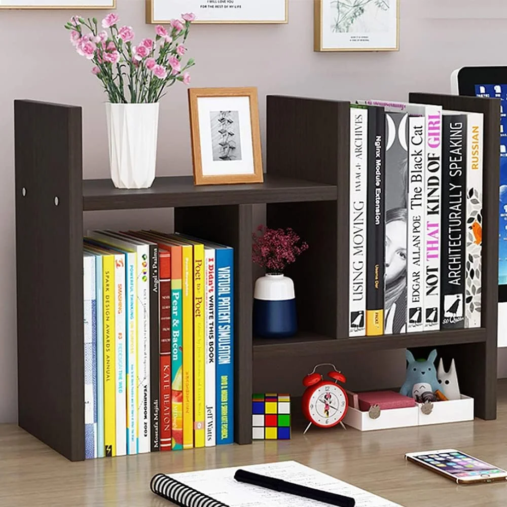 قفسه کتاب رومیزی بامبو نارسیز، قفسه نمایشگر رومیزی چوبی قابل تنظیم، قفسه ذخیره سازی اداری، قفسه کتاب رومیزی با طراحی آزاد (مشکی) قفسه کتاب رومیزی بامبو نارسیز، قفسه نمایشگر رومیزی چوبی قابل تنظیم، قفسه ذخیره سازی اداری، قفسه کتاب رومیزی با طراحی آزاد (مشکی)