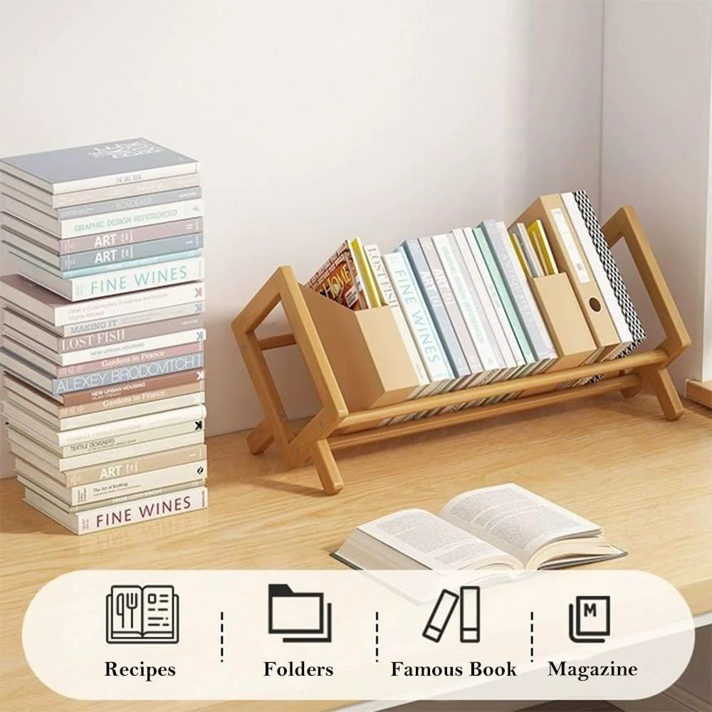 کتابخانه بامبو پاپوریچ برای کودکان، قفسه نمایش و نگهداری کتاب رومیزی، سازمان دهنده کتاب ساده کوچک برای اتاق کودکان (رنگ چوب، طول 40 سانتی متر) کتابخانه بامبو پاپوریچ برای کودکان، قفسه نمایش و نگهداری کتاب رومیزی، سازمان دهنده کتاب ساده کوچک برای اتاق کودکان (رنگ چوب، طول 40 سانتی متر)