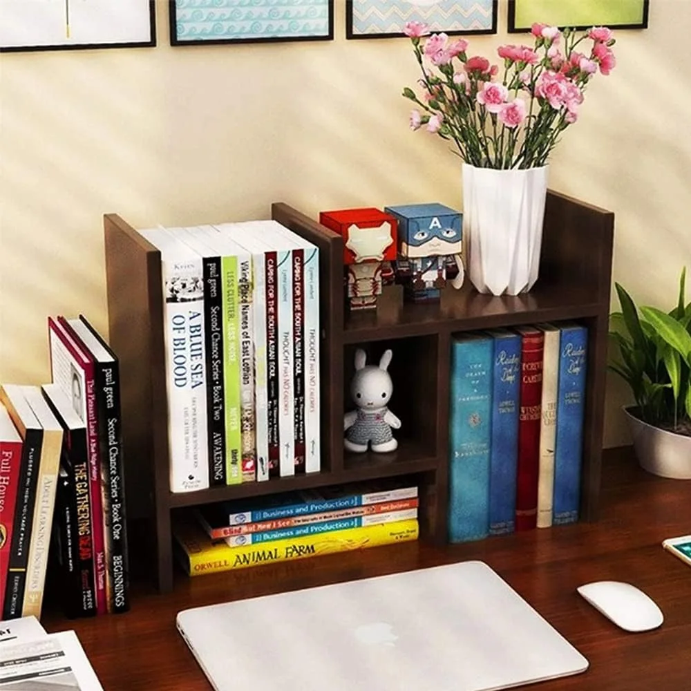 قفسه کتاب رومیزی بامبو نارسیز، قفسه نمایشگر رومیزی چوبی قابل تنظیم، قفسه ذخیره سازی اداری، قفسه کتاب رومیزی با طراحی آزاد (مشکی) قفسه کتاب رومیزی بامبو نارسیز، قفسه نمایشگر رومیزی چوبی قابل تنظیم، قفسه ذخیره سازی اداری، قفسه کتاب رومیزی با طراحی آزاد (مشکی)