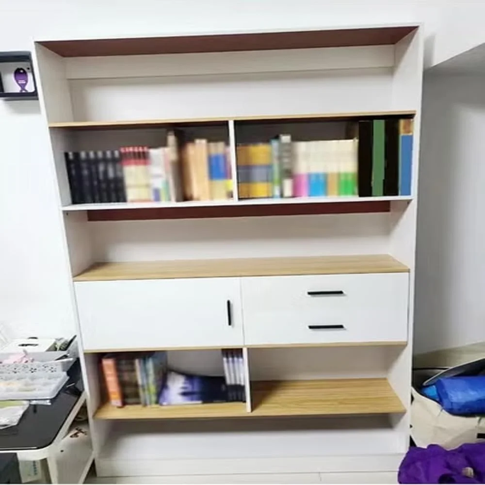 کتابخانه چوبی چند منظوره چند طبقه RAFFINE، قفسه نمایش بزرگ با کشو، قفسه کتاب ایستاده عمودی برای اتاق نشیمن، دفتر کار خانگی - 102x24x181 سانتی متر کتابخانه چوبی چند منظوره چند طبقه RAFFINE، قفسه نمایش بزرگ با کشو، قفسه کتاب ایستاده عمودی برای اتاق نشیمن، دفتر کار خانگی - 102x24x181 سانتی متر