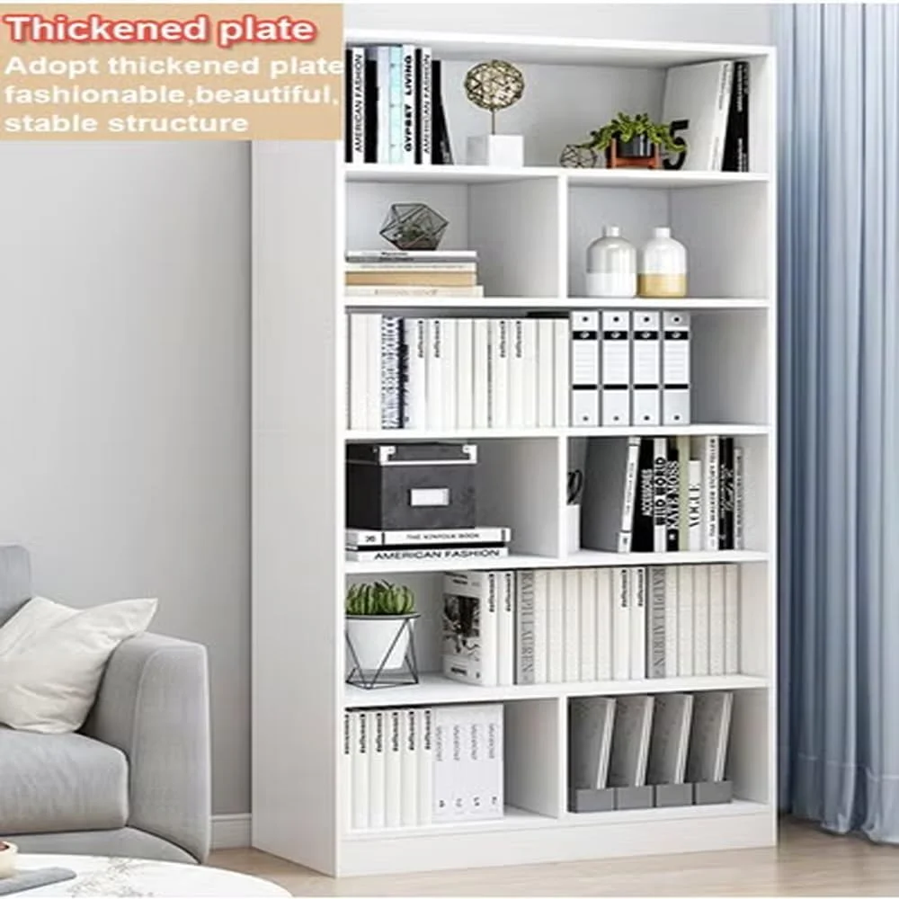 قفسه کتاب 5 طبقه قابل تنظیم رافین - قفسه نمایش کتاب بلند مدرن، قفسه نگهداری با سبک خلاقانه، مبلمان چوبی ضخیم 15 میلی متری برای اتاق خواب، اتاق نشیمن و دفتر کار خانگی، 60x24x180 سانتی متر قفسه کتاب 5 طبقه قابل تنظیم رافین - قفسه نمایش کتاب بلند مدرن، قفسه نگهداری با سبک خلاقانه، مبلمان چوبی ضخیم 15 میلی متری برای اتاق خواب، اتاق نشیمن و دفتر کار خانگی، 60x24x180 سانتی متر