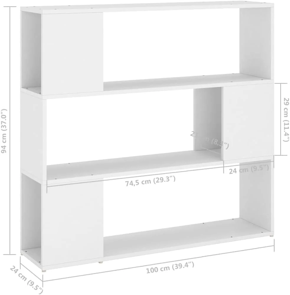 قفسه کتاب/ جداکننده سفید 100x24x94 سانتی متر، قفسه دیواری، جداکننده مدرن اتاق با طراحی شیک و کلاسیک قفسه کتاب/ جداکننده سفید 100x24x94 سانتی متر، قفسه دیواری، جداکننده مدرن اتاق با طراحی شیک و کلاسیک