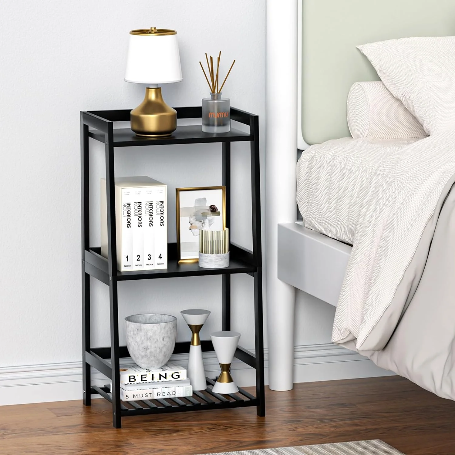 قفسه حمام POXAKA، قفسه نردبانی 3 طبقه، میز کنار تختی بامبو با قفسه بندی باز، قفسه کتاب، میز کنار مبلی، استند گل برای اتاق نشیمن، اتاق خواب، حمام، آشپزخانه، بالکن قفسه حمام POXAKA، قفسه نردبانی 3 طبقه، میز کنار تختی بامبو با قفسه بندی باز، قفسه کتاب، میز کنار مبلی، استند گل برای اتاق نشیمن، اتاق خواب، حمام، آشپزخانه، بالکن