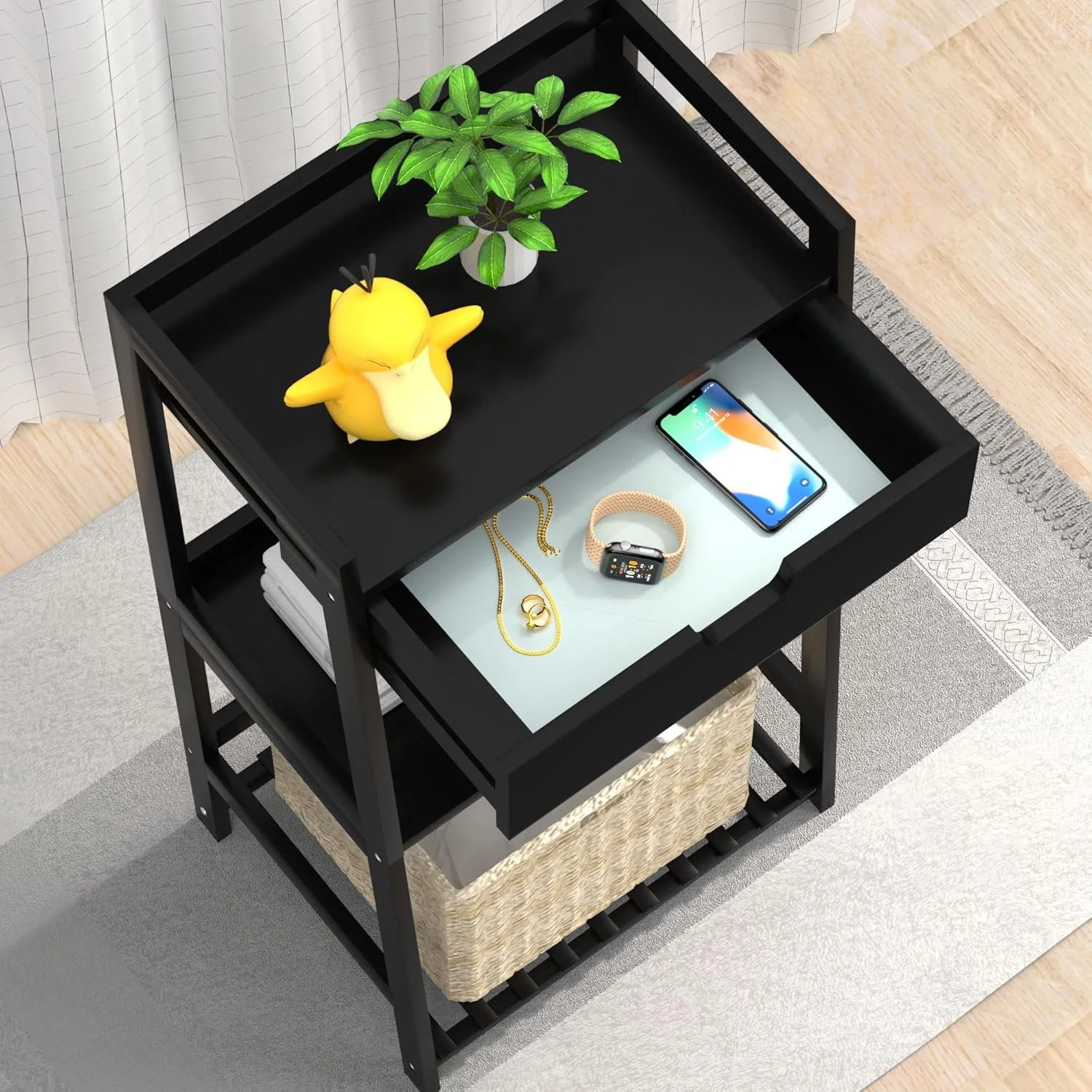 قفسه حمام، قفسه نردبانی 3 طبقه با کشو، قفسه کتاب بامبو، قفسه بندی باز، میز کنار تختی، میز کنار مبلی، استند گلدان برای اتاق نشیمن، اتاق خواب، حمام، آشپزخانه (مشکی کلاسیک) قفسه حمام، قفسه نردبانی 3 طبقه با کشو، قفسه کتاب بامبو، قفسه بندی باز، میز کنار تختی، میز کنار مبلی، استند گلدان برای اتاق نشیمن، اتاق خواب، حمام، آشپزخانه (مشکی کلاسیک)