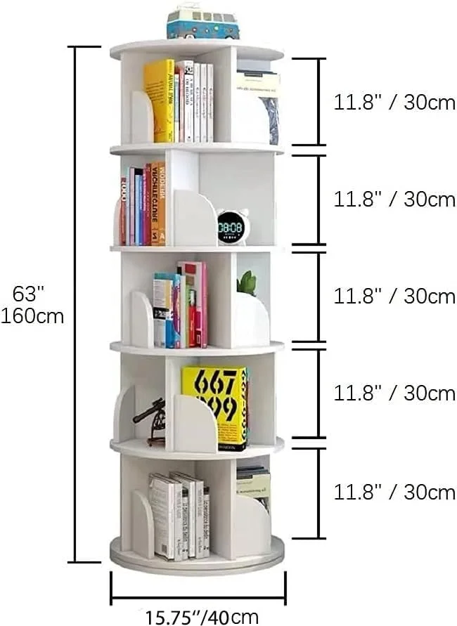 قفسه کتاب چرخشی 360 درجه با 5 طبقه، قفسه کتاب ایستاده برای اتاق خواب منزل، اتاق نشیمن، دفتر کار، کلاس درس، گوشه مطالعه (سفید گرم، 5 طبقه) قفسه کتاب چرخشی 360 درجه با 5 طبقه، قفسه کتاب ایستاده برای اتاق خواب منزل، اتاق نشیمن، دفتر کار، کلاس درس، گوشه مطالعه (سفید گرم، 5 طبقه)