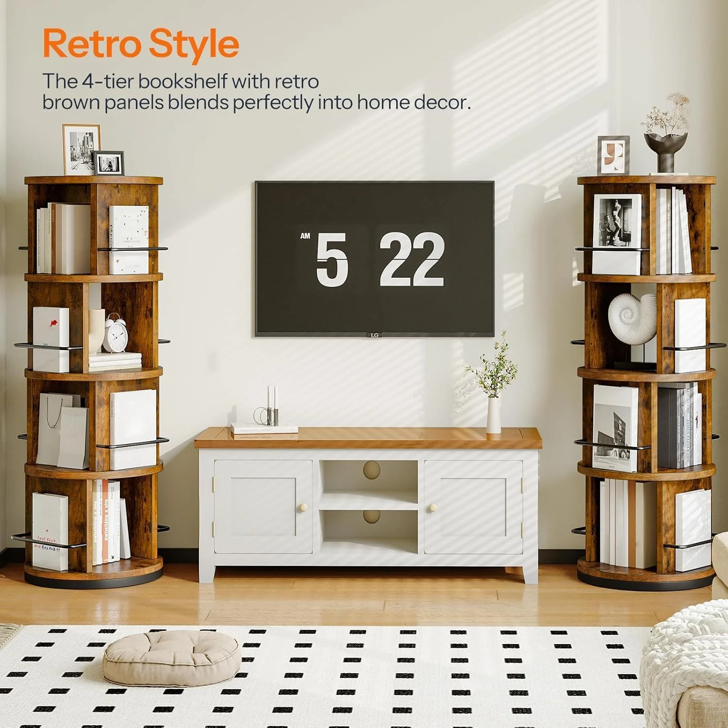 کتابخانه گردان ROYAL POLAR، قفسه کتاب چوبی ایستاده با قابلیت چرخش 360 درجه کتابخانه گردان ROYAL POLAR، قفسه کتاب چوبی ایستاده با قابلیت چرخش 360 درجه