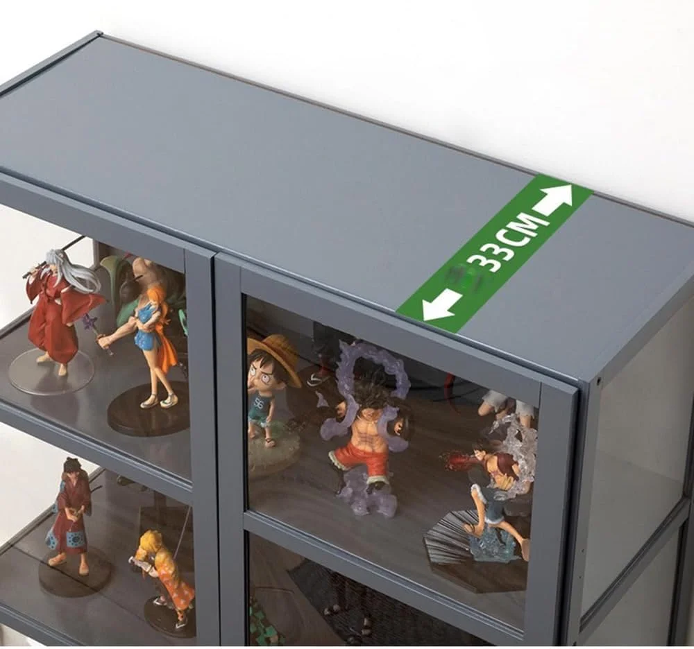 کابینت ویترینی روبیک با درب های اکریلیک، قفسه کتاب بامبو، سازمان دهنده قفسه 5 طبقه برای اتاق نشیمن، دفتر کار، اتاق خواب - خاکستری کابینت ویترینی روبیک با درب های اکریلیک، قفسه کتاب بامبو، سازمان دهنده قفسه 5 طبقه برای اتاق نشیمن، دفتر کار، اتاق خواب - خاکستری