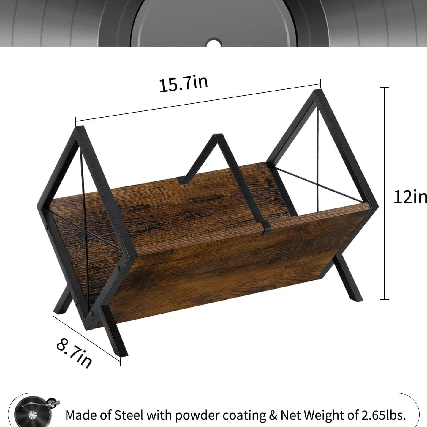 قفسه کتاب رومیزی چوبی، قفسه کتاب رومیزی رترو، قفسه رومیزی برای بالای میز در اتاق نشیمن، خانه، دفتر، قفسه کتاب شیب دار برای سی دی، مجله، کتاب، دکوراسیون منزل