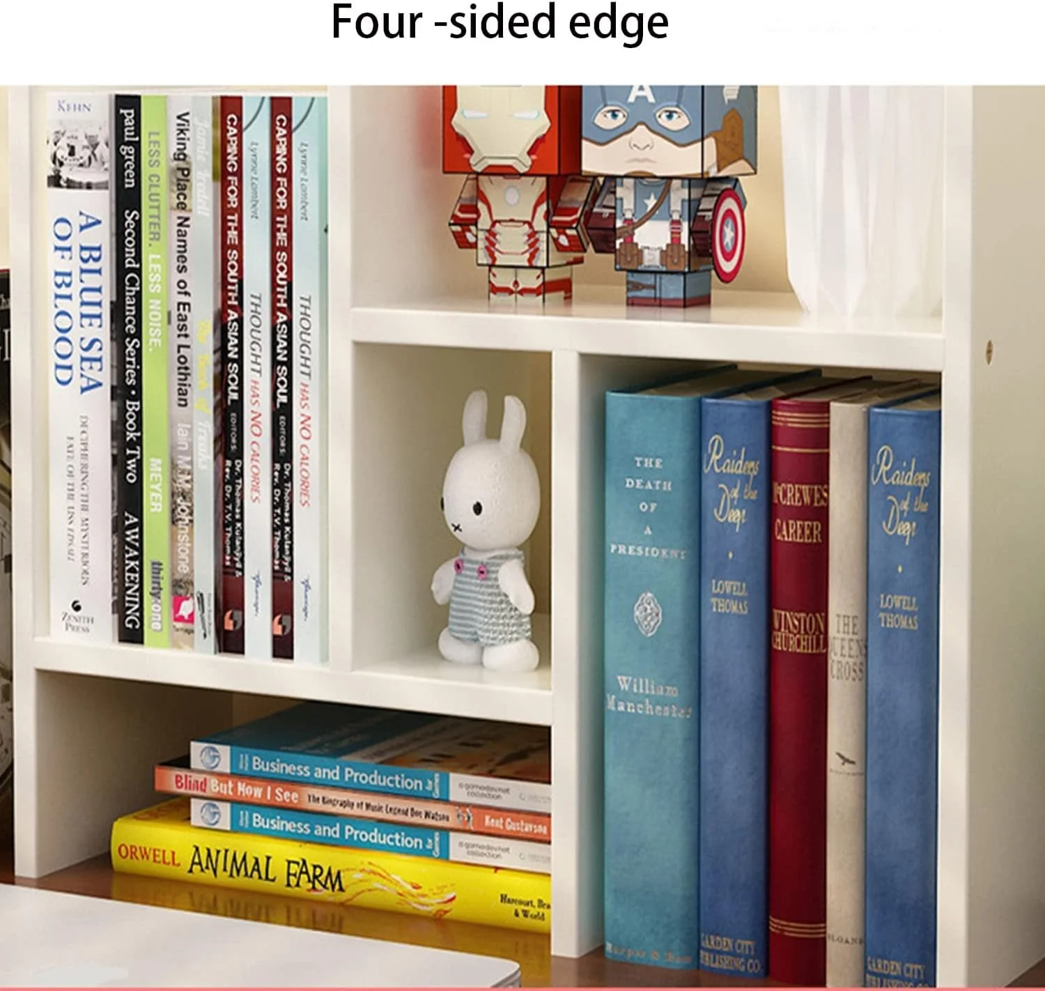 قفسه کتاب چوبی چند طبقه کوچک TEEMEI، سازمان دهنده کتاب، مناسب اتاق خواب، خانه، قفسه کتاب کودک، قفسه ذخیره سازی، مبلمان ساده، قفسه کتاب رومیزی برای خوابگاه دانشجویی و دفتر کار (مستطیل)