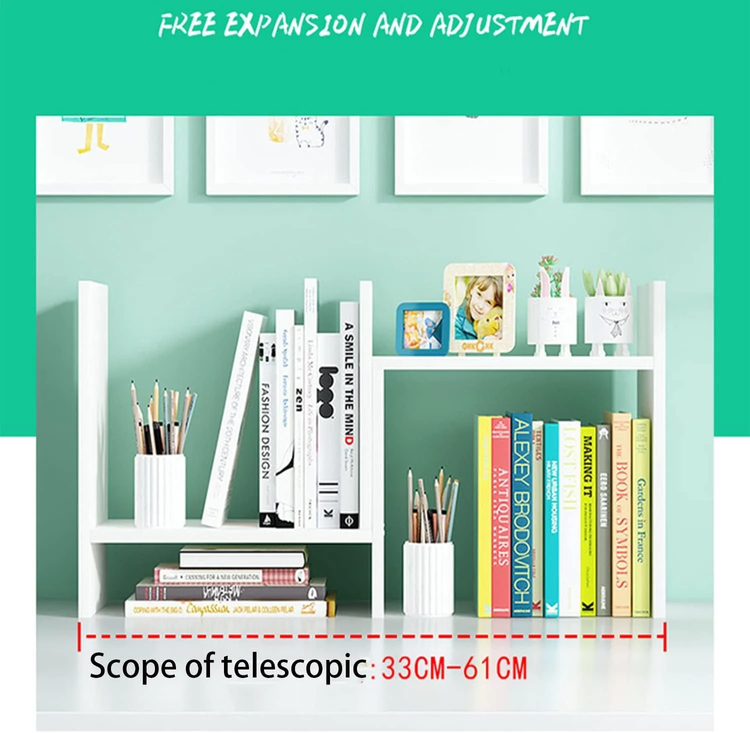 قفسه کتاب چوبی چند طبقه کوچک TEEMEI، سازمان دهنده کتاب، مناسب اتاق خواب، خانه، قفسه کتاب کودک، قفسه ذخیره سازی، مبلمان ساده، قفسه کتاب رومیزی برای خوابگاه دانشجویی و دفتر کار (مستطیل)