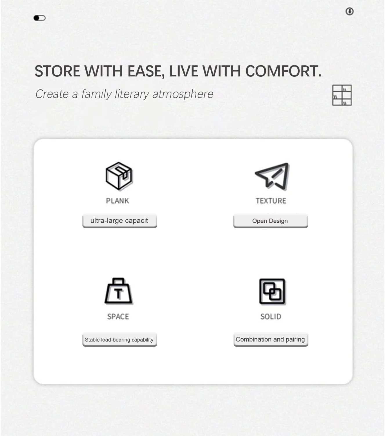 قفسه کتاب 5 طبقه مدرن کلاسیک باز UimoKi - قفسه های ذخیره سازی بلند روستایی، قفسه چوبی اواسط قرن برای دفتر خانه، اتاق نشیمن و اتاق خواب