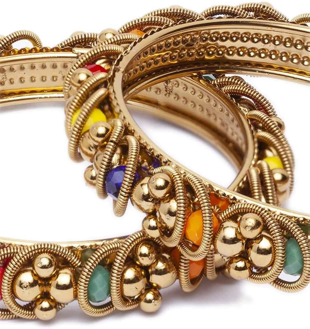 ست النگوی چند رنگ عتیقه و جدید فشن شاینینگ دیوا، دو عددی، مناسب بانوان و دختران