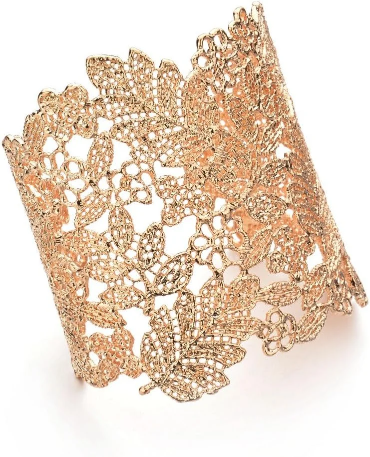 دستبند النگویی شیک زنانه با روکش طلایی (8133b، طلایی)