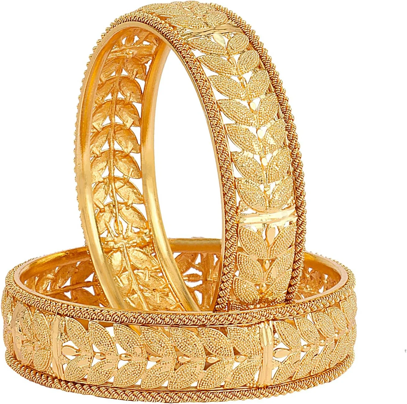 ست دو عددی النگو زنانه با روکش طلایی، طرح جدید، سنتی و شیک از Shining Diva (طلایی) (11786b_2.6)