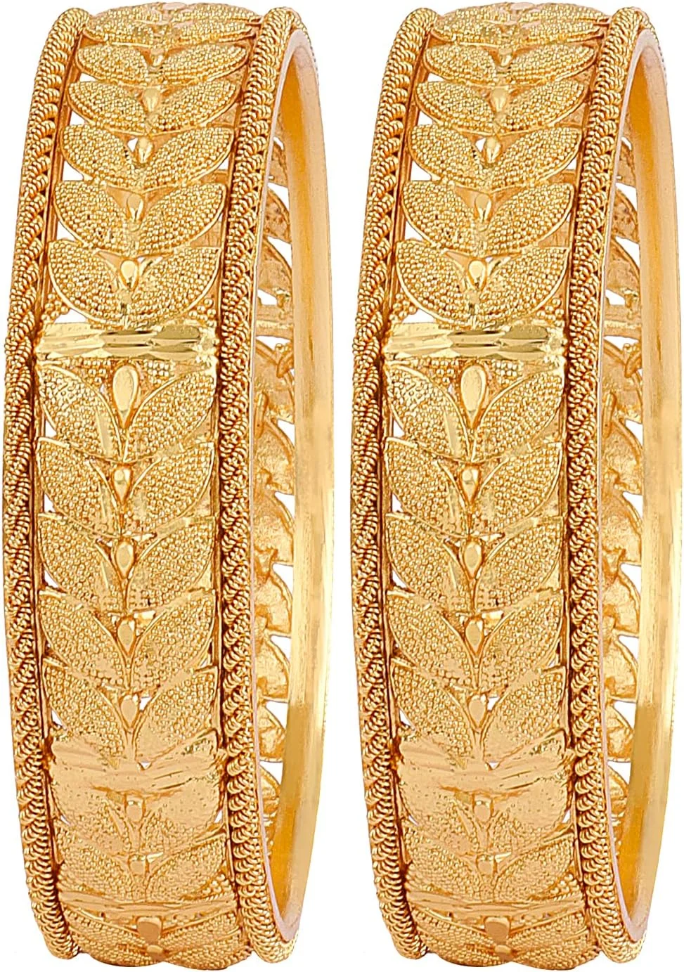 ست دو عددی النگو زنانه با روکش طلایی، طرح جدید، سنتی و شیک از Shining Diva (طلایی) (11786b_2.6)