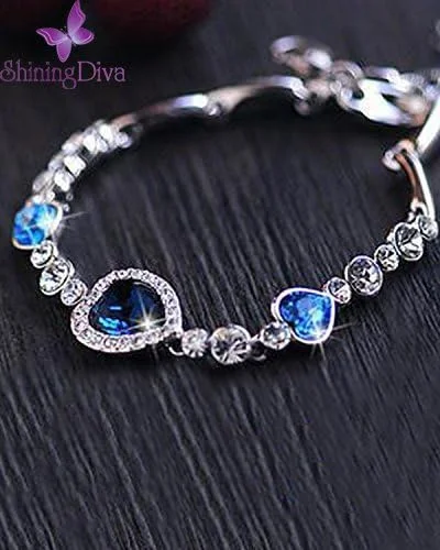 دستبند کریستال اتریشی طرح قلب تایتانیک، هدیه ای رمانتیک و شیک برای بانوان و دختران دستبند کریستال اتریشی طرح قلب تایتانیک، هدیه ای رمانتیک و شیک برای بانوان و دختران