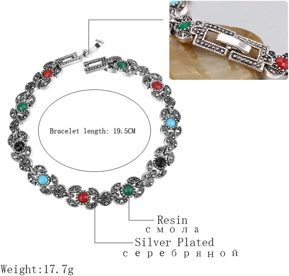 دستبند نقره ای شیک زنانه با کریستال درخشان مدل (8657b)