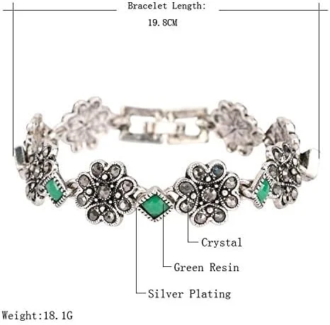 دستبند نقره ای اکسید شده شیک و فانتزی Shining Diva مناسب دختران و زنان (نقره ای) (8659b)