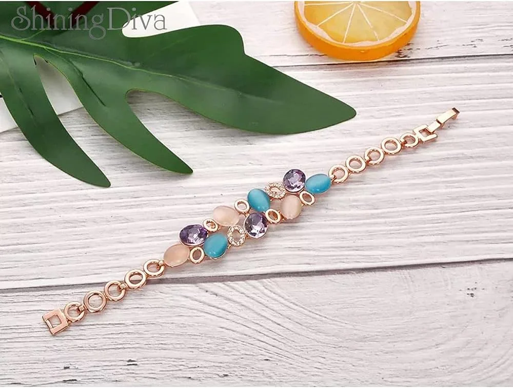 دستبند نگین دار زنانه و دخترانه با طراحی جدید و شیک