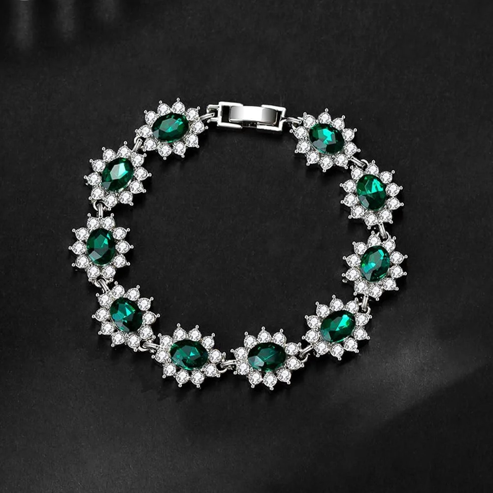 دستبند نگین دار سبز شیک و جدید زنانه و دخترانه دستبند نگین دار سبز شیک و جدید زنانه و دخترانه