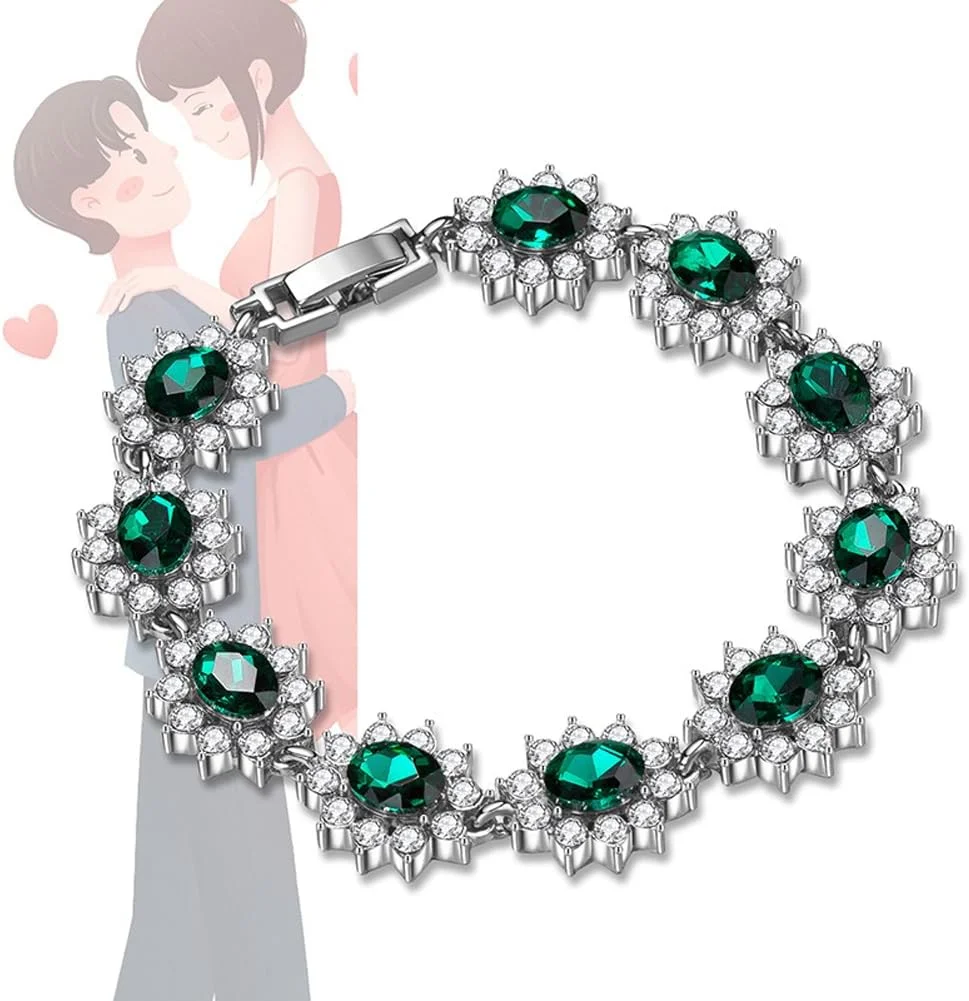 دستبند نگین دار سبز شیک و جدید زنانه و دخترانه دستبند نگین دار سبز شیک و جدید زنانه و دخترانه