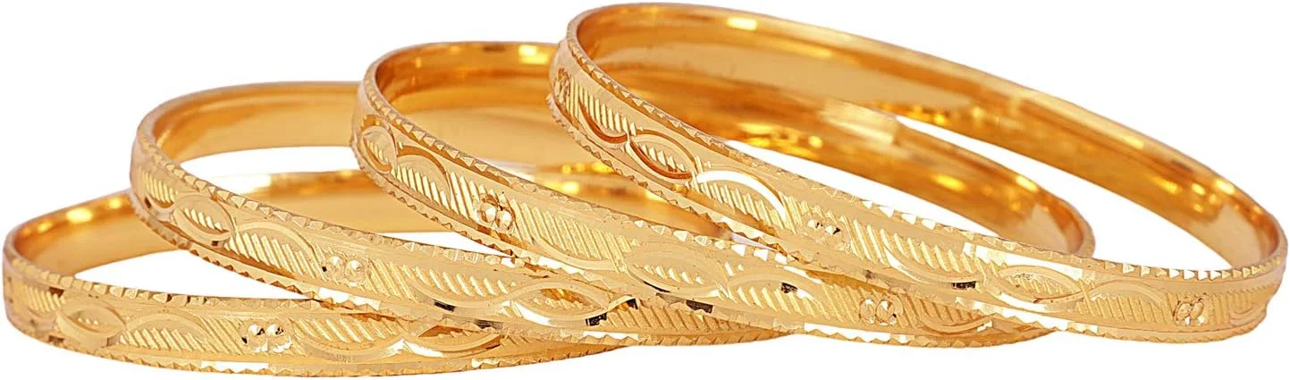 ست 4 عددی النگوهای زنانه و دخترانه با روکش طلای یک گرمی، طرح های جدید و مد روز، سایز 2-8، جنس فلز و زیرکونیا ست 4 عددی النگوهای زنانه و دخترانه با روکش طلای یک گرمی، طرح های جدید و مد روز، سایز 2-8، جنس فلز و زیرکونیا