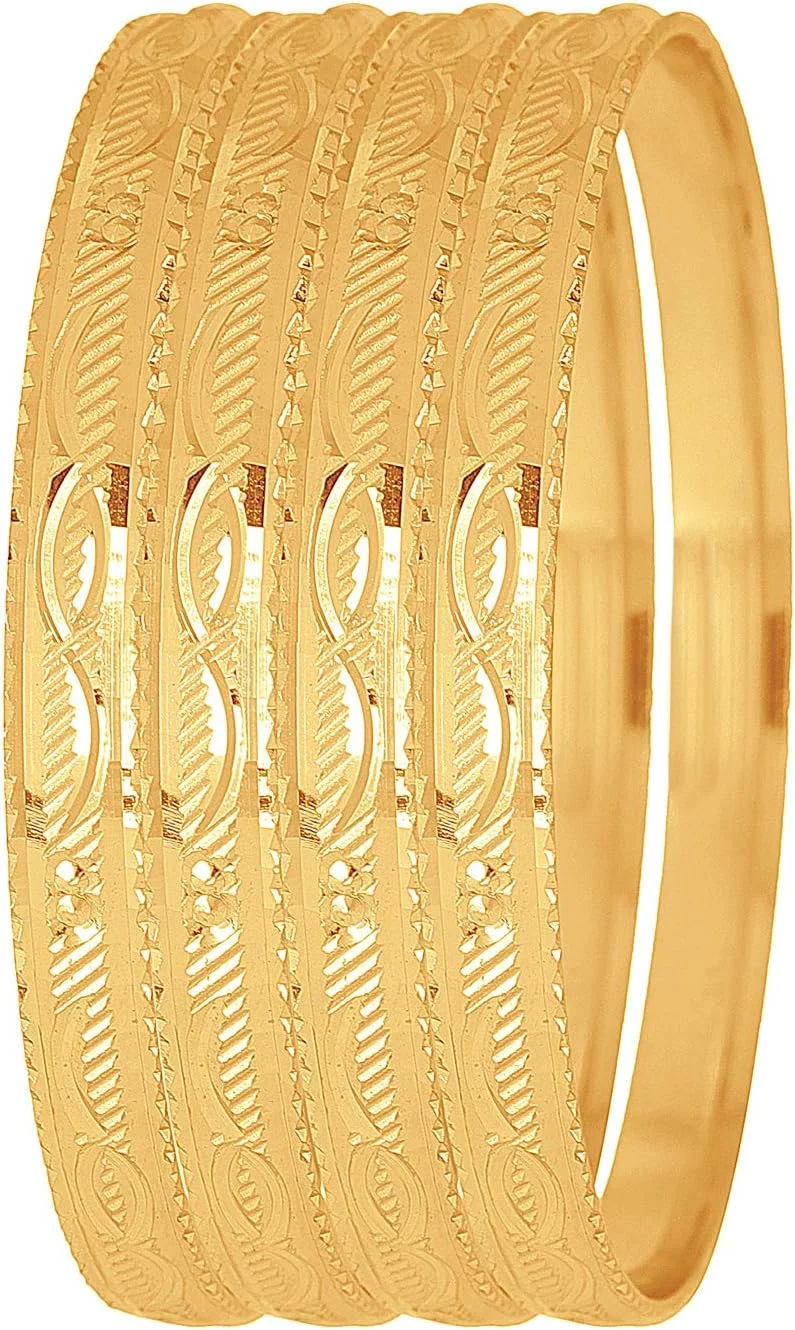 ست 4 عددی النگوهای زنانه و دخترانه با روکش طلای یک گرمی طرح جدید، سایز 2-6، جنس فلز و زیرکونیا ست 4 عددی النگوهای زنانه و دخترانه با روکش طلای یک گرمی طرح جدید، سایز 2-6، جنس فلز و زیرکونیا