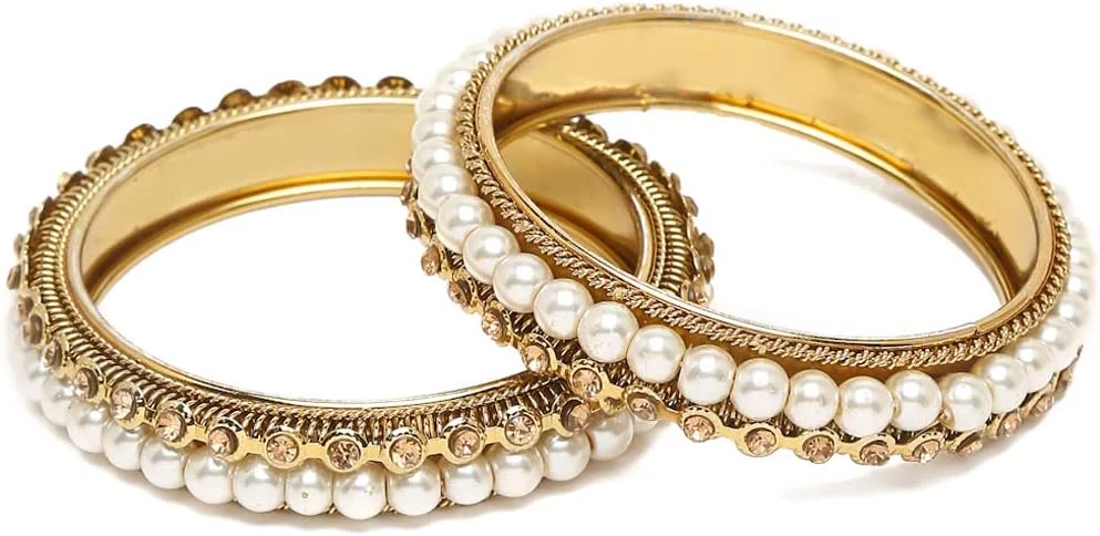 ست 2 عددی النگو زنانه شیک و سنتی با روکش طلایی عتیقه جدیدترین مدل از Shining Diva، سایز 2.4، جنس فلز، بدون سنگ قیمتی