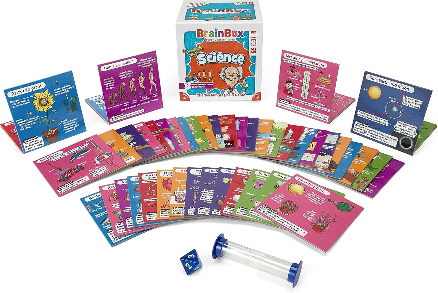BrainBox علوم | بازی کارتی سرگرم کننده و آموزشی | 8 سال به بالا | 1+ بازیکن | 10 دقیقه زمان بازی