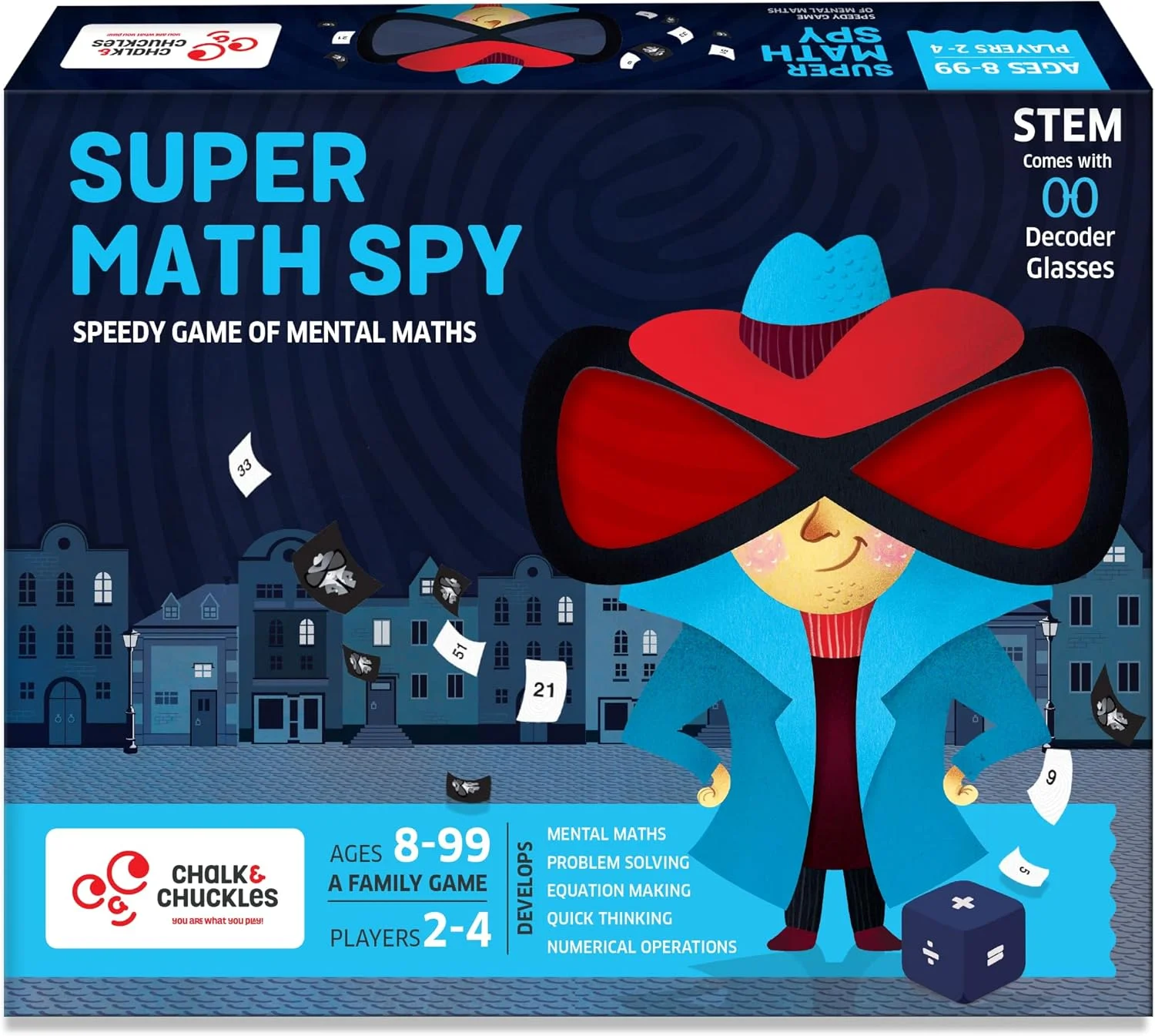 بازی فکری ریاضی کارآگاهی Chalk and Chuckles، مناسب کودکان 8 تا 12 سال، بازی آموزشی برای تقویت هوش کودکان بالای 10 سال، هدیه برای پسران و دختران 9، 10 و 11 ساله، اسباب بازی های STEM