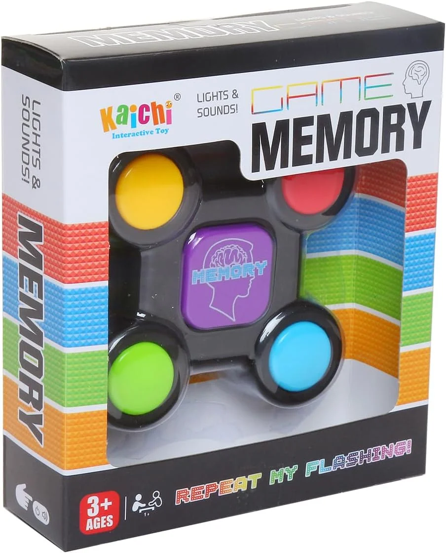بازی حافظه الکترونیکی دستی با نور و صدا / اسباب بازی آموزشی برای کودکان 4 سال به بالا، بهبود حافظه و تمرکز | بازی سرگرم کننده مسافرتی، بازی الگو کلاسیک / بادوام، تعاملی، اسباب بازی جذاب