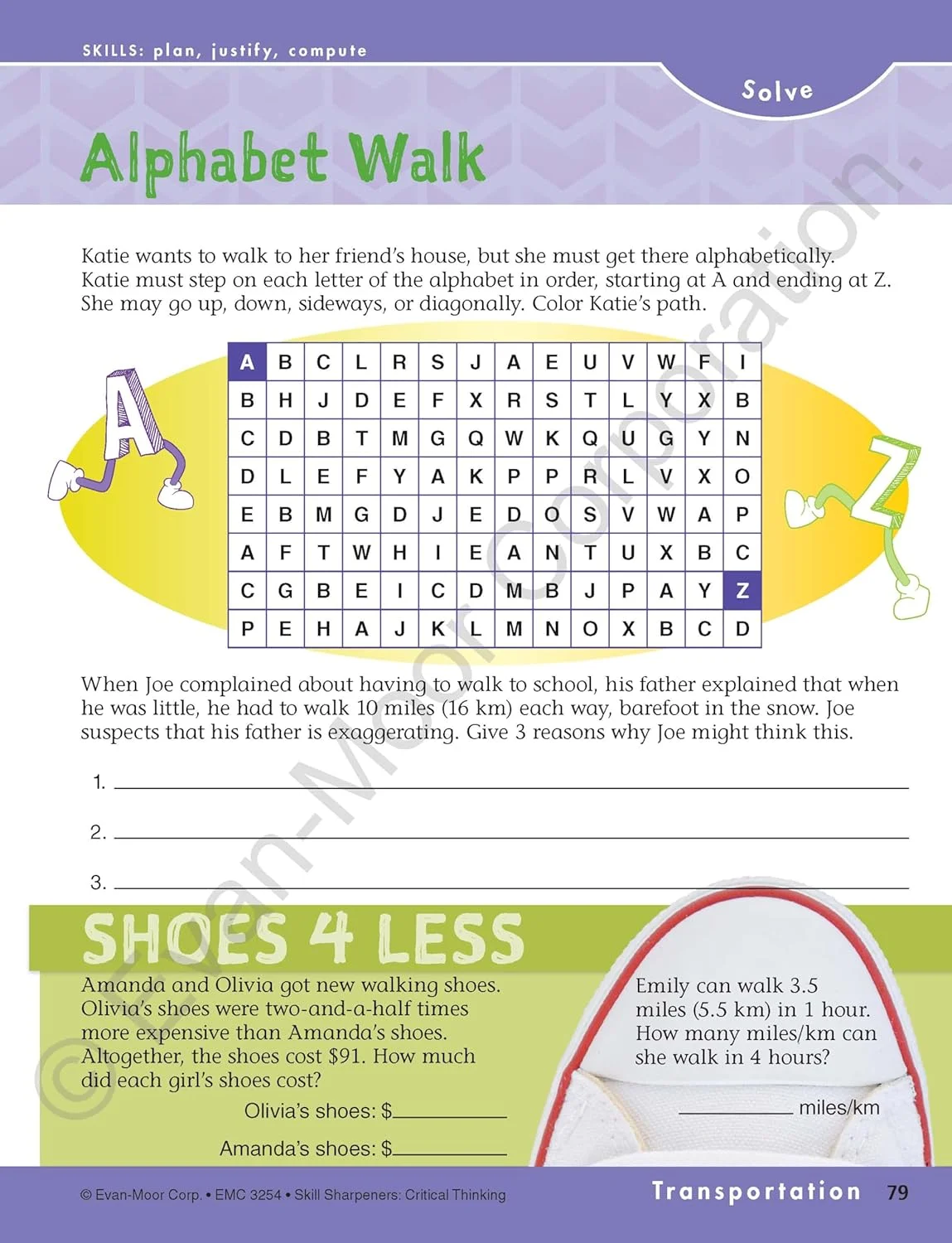 تقویت مهارت های تفکر انتقادی با کتاب تقویت مهارت های انتشارات آموزشی Evan-Moor، پایه چهارم
