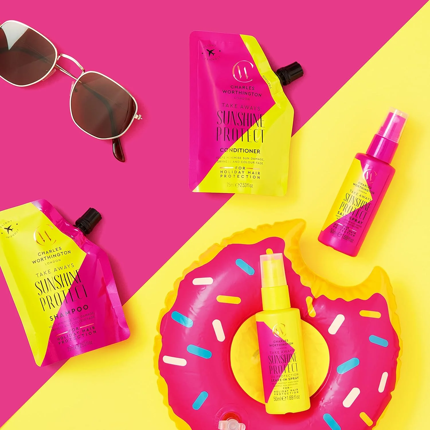 اسپری محافظ مو در برابر آفتاب چارلز ورتینگتون، آبرسان و مغذی، اسپری نرم کننده مو، 50 میلی لیتر