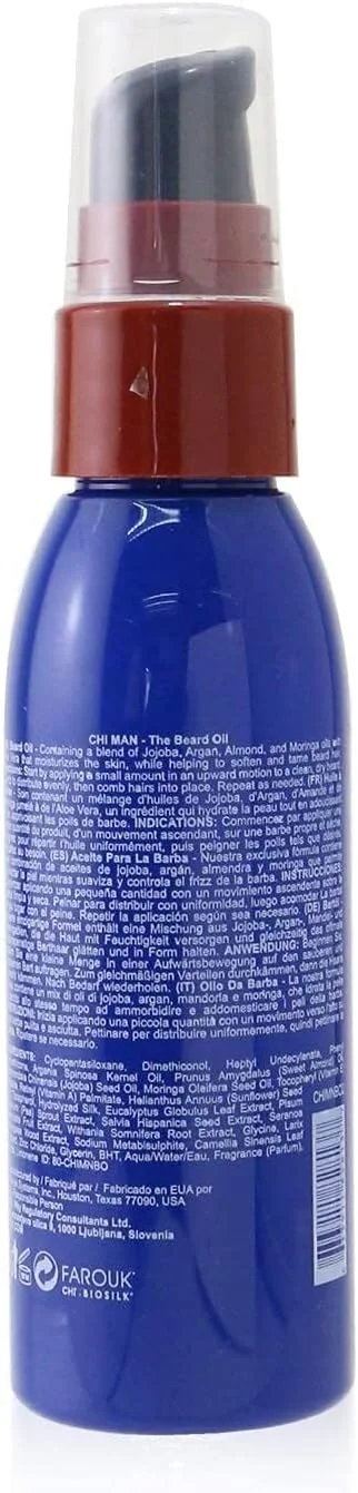 روغن ریش مردانه CHI. مرطوب کننده و نرم کننده ریش. با رایحه عود، 2 اونس روغن ریش مردانه CHI. مرطوب کننده و نرم کننده ریش. با رایحه عود، 2 اونس