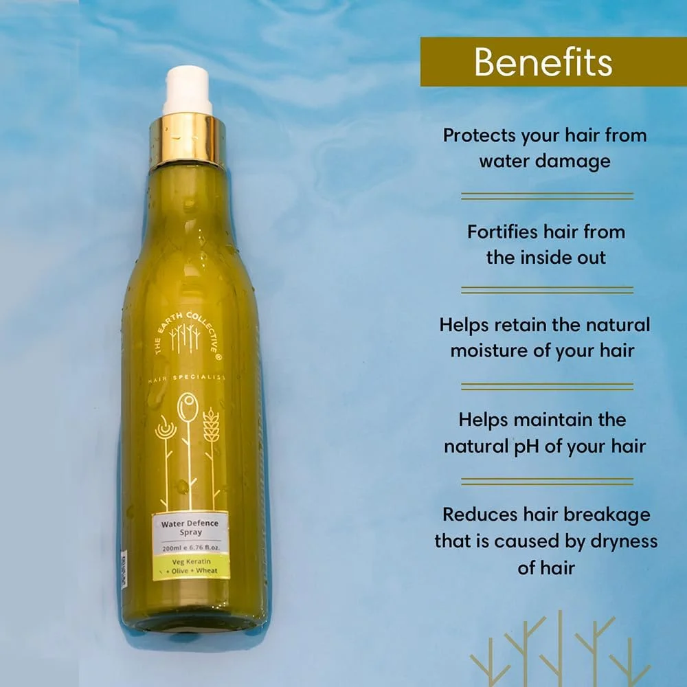 اسپری محافظ مو در برابر آب Earth Collective | حفظ رطوبت مو | محافظت از آسیب آب سخت و جلوگیری از شکستگی مو | حفظ pH متعادل | مناسب برای انواع مو | 200 میلی لیتر