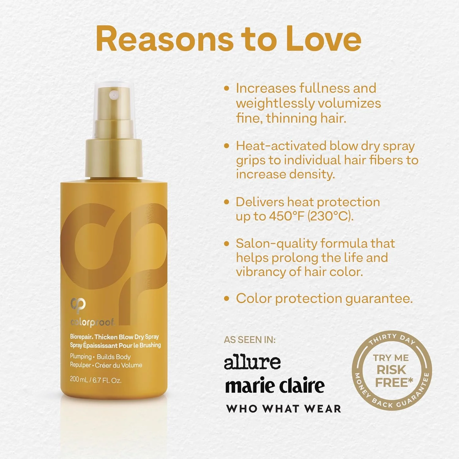 اسپری حجم دهنده مو ColorProof Biorepair، 200 میلی لیتر - برای موهای نازک و رنگ شده، افزایش دهنده ضخامت، حجم و تراکم، حالت دهنده نرم و ماندگار، موهایی ضخیم تر و پرپشت تر، بدون سولفات