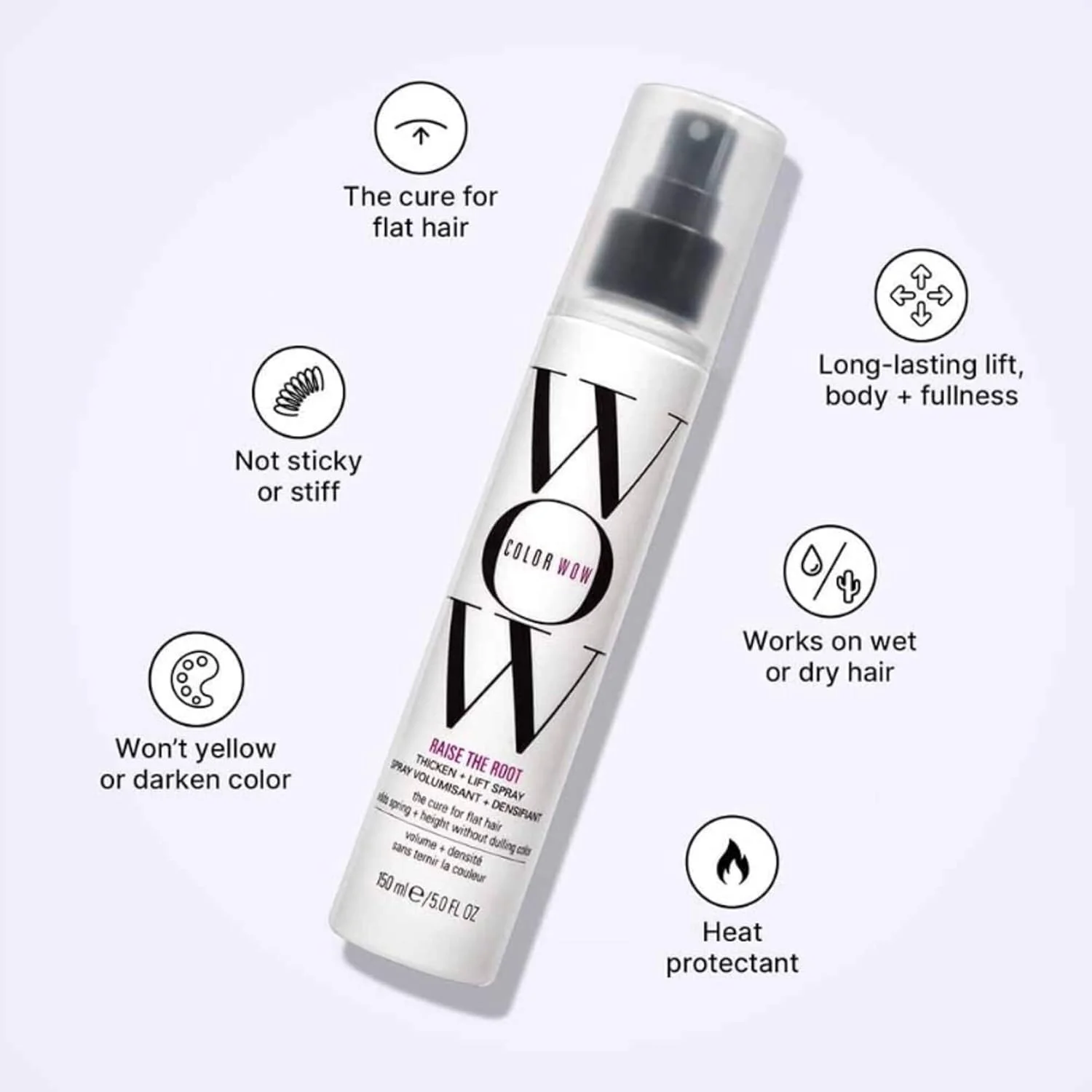 اسپری حجم دهنده و لیفت کننده ریشه مو کالر واو - 150 میلی لیتر