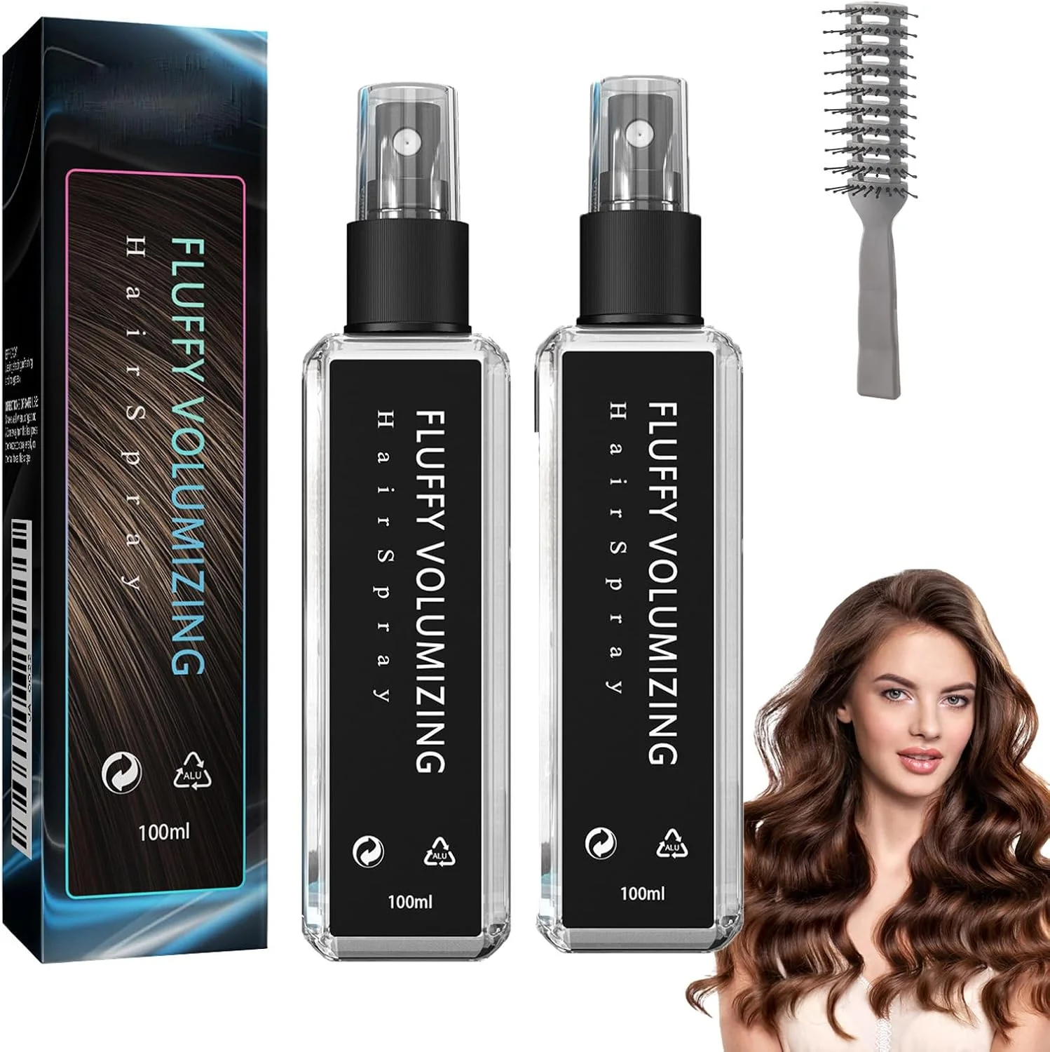 اسپری مو Continentau.Jy07، اسپری ضخیم کننده مو پروتئین گیاهی طبیعی Continentau، اسپری های موی حجم دهنده و پف کننده، غیر چرب و غیر چسبنده، برای مردان و زنان (100ML*2)